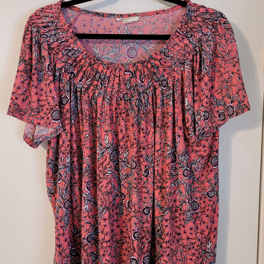 Style & Co. Pink Floral Blouse